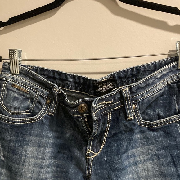 Express Dark Blue Flare Jeans - Picture 3 of 4